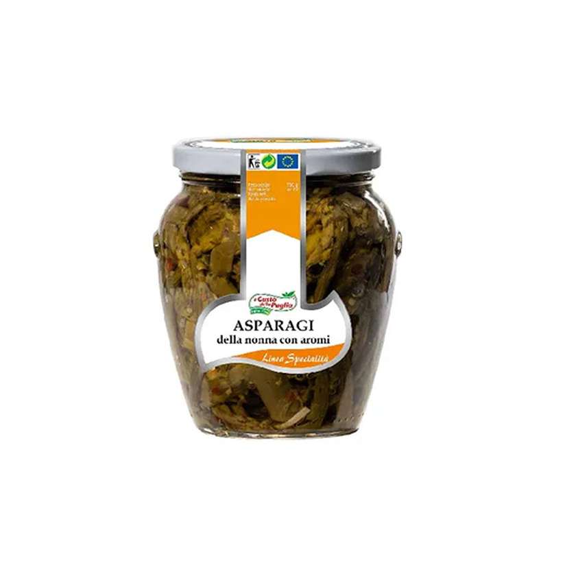 Fresh asparagus marinated with aromatic herbs