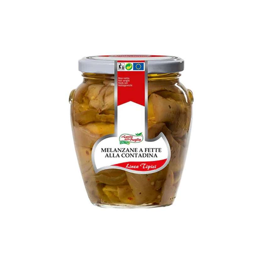 Sliced eggplants